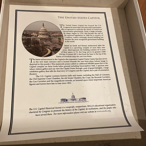 US Capitol Puzzle | 500 pieces | Round shape - Picture 6 of 6